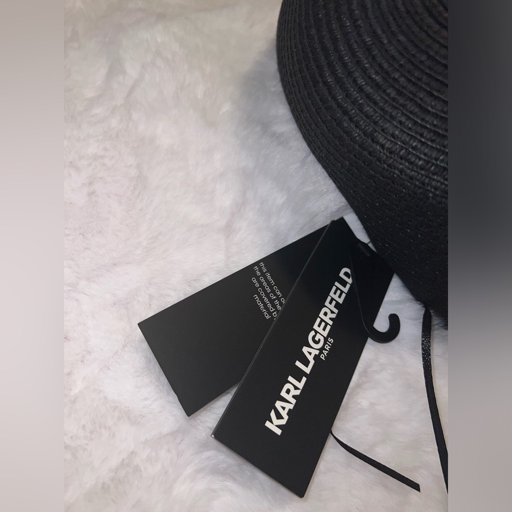 Karl Lagerfeld Black Hat with Elegant Details - Picture 3 of 4